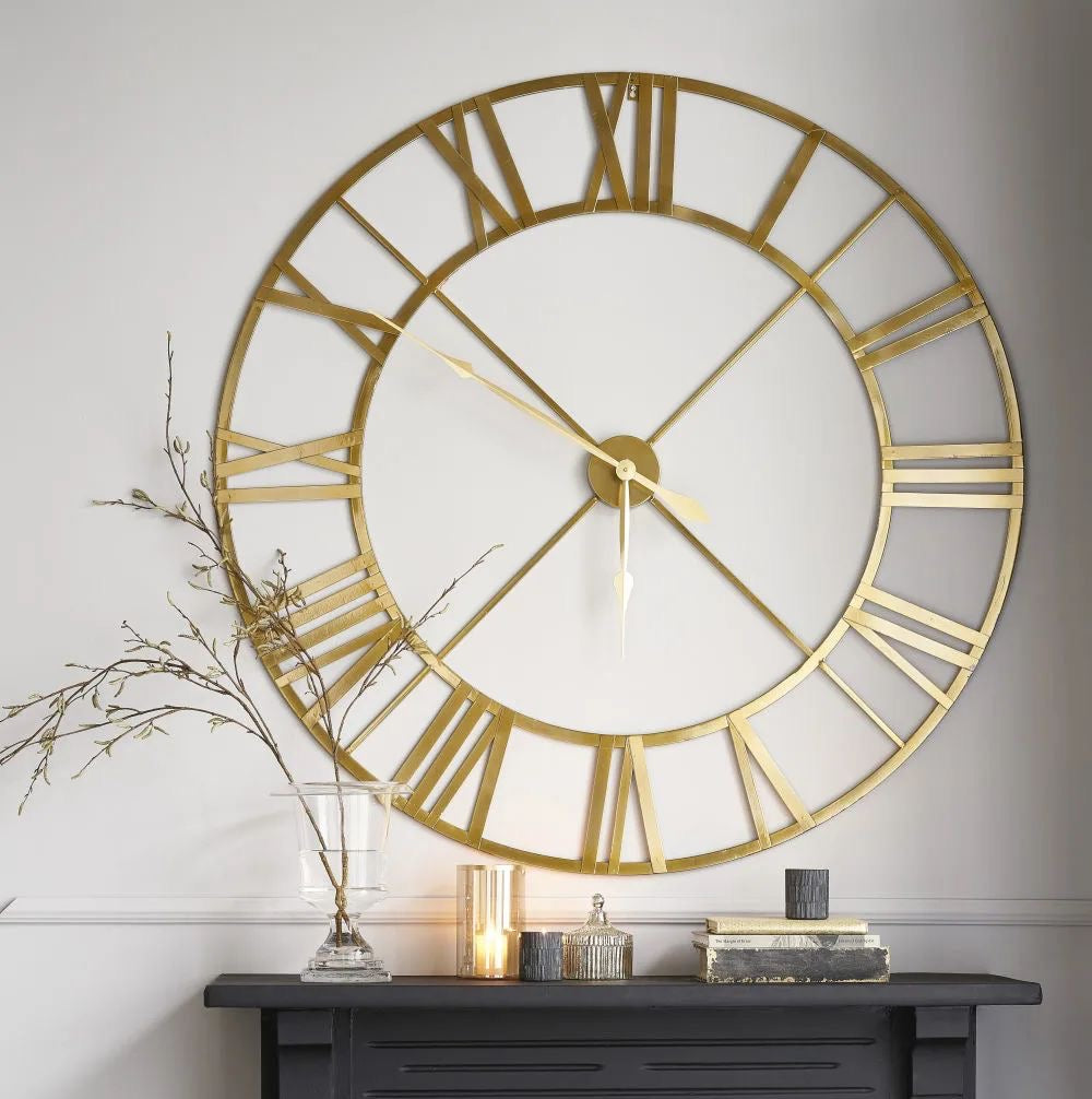 Nordic functional Round Metal Roman Numeral Wall Clocks.