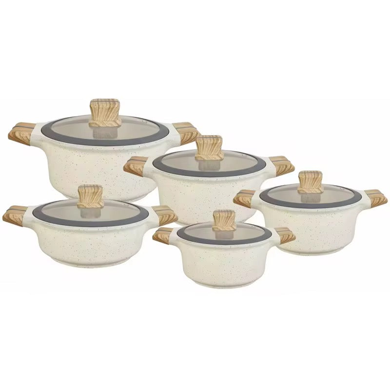 10Pcs Ucc Life Granite Cookware Set With Induction Base