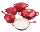 Enamel Cast iron cooking pots Ceramic Enamelled Cast Iron Cookware Set, Oven and Grill Safe