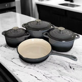 Enamel Cast iron cooking pots Ceramic Enamelled Cast Iron Cookware Set, Oven and Grill Safe