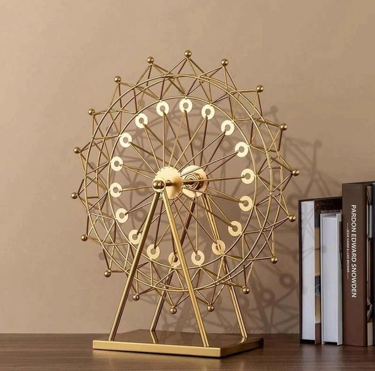 Ferris Wheel Decoration, Metal Rotating Luminous Ferris Wheel Statue