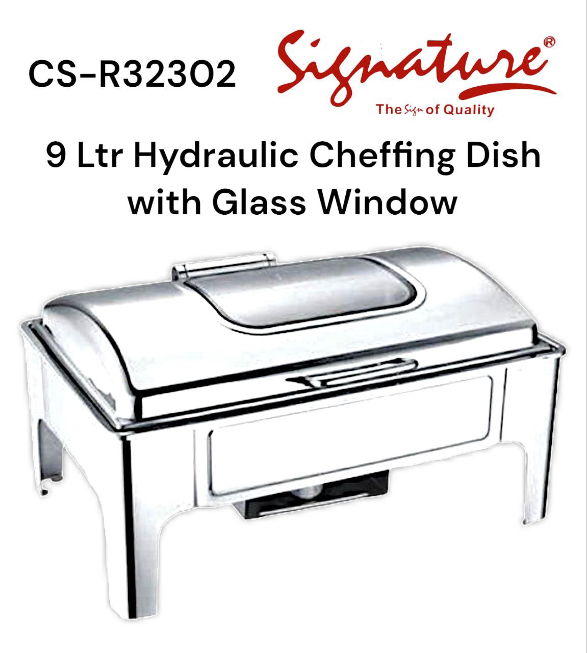 Chaffing dish Stainless steel roll top with glass window 9 Ltr Roll Top chafing dish