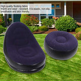 2-IN-1 Inflatable Lounge Sofa Bed Set, Portable Lazy Flocking with Footstool