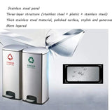 3 in 1 Stainless steel Waste Segregation Dustbin with pedal and Detachable Plastic bin