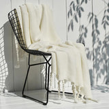 Knitted Throw Blanket With Tassels  Fringe Throw for Couch Bed Sofa