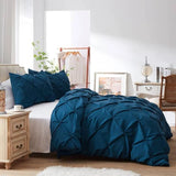 Pinch Pleat Cross Pintuck Duvet Quilt Cover Luxury Duvet Cover Set