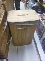 Wooden Laundry Hamper with Lid, Bamboo Laundry Basket with HandlesLaundry Basket