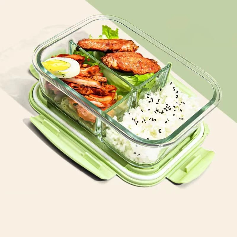 3 Grid Microwave Lunch Box Large Capacity 1400mls