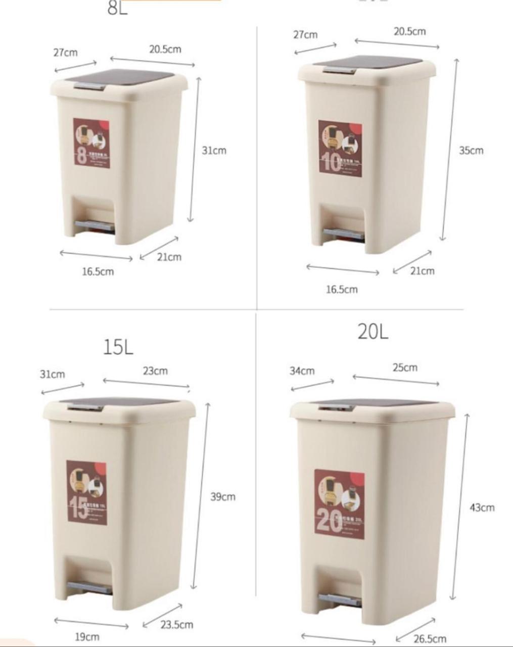 Pedal Push Dustbin Plastic Waste Bin