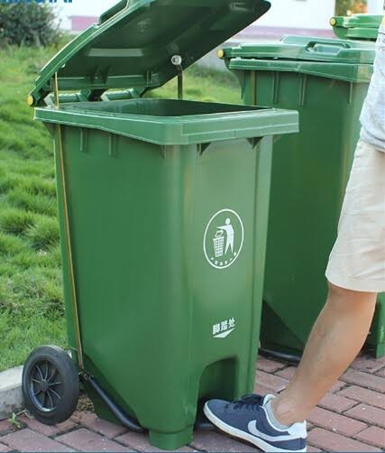 2 in 1 Pedal Dustbin Trash Cans With Wheels