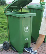 2 in 1 Pedal Dustbin Trash Cans With Wheels