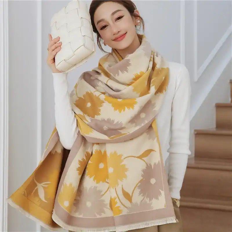 Women Scarf Winter Windproof  Lady Long Shawls Faux  Bandana Scarves Wraps