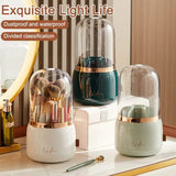 360° Rotating Makeup Brushes Holder Portable Desktop Makeup Organizer