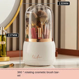 360° Rotating Makeup Brushes Holder Portable Desktop Makeup Organizer