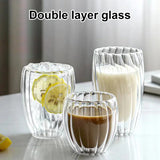 Stripe Double Wall Glass Mug