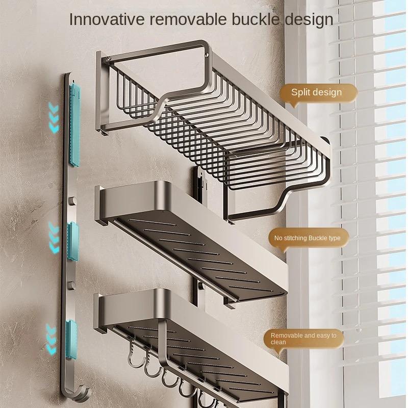 Bathroom Shelves Storage Rack Toilet Three-layer Metal Storage Rack Toilet Washstand Towel Organizer