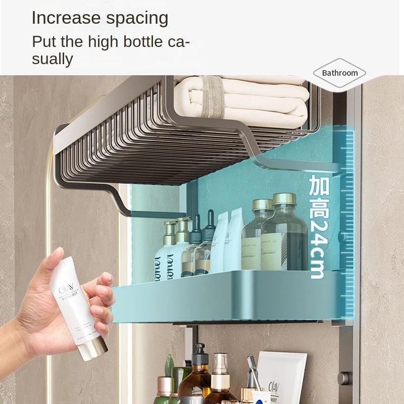 Bathroom Shelves Storage Rack Toilet Three-layer Metal Storage Rack Toilet Washstand Towel Organizer