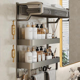 Bathroom Shelves Storage Rack Toilet Three-layer Metal Storage Rack Toilet Washstand Towel Organizer