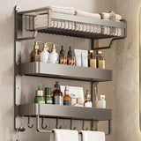 Bathroom Shelves Storage Rack Toilet Three-layer Metal Storage Rack Toilet Washstand Towel Organizer