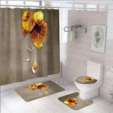 4pcs Bathroom Shower Curtain set