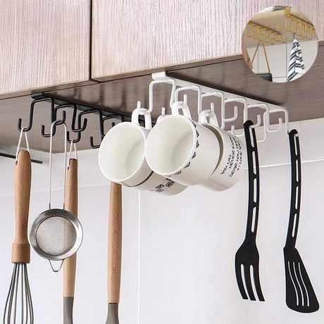 Multipurpose Under The Cabinet Shelf Hooks Cup towel Holder