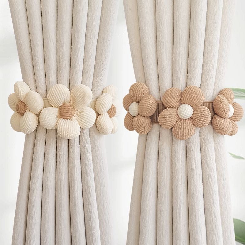 Flower Drapes Curtain Tiebacks Handwoven Fabric