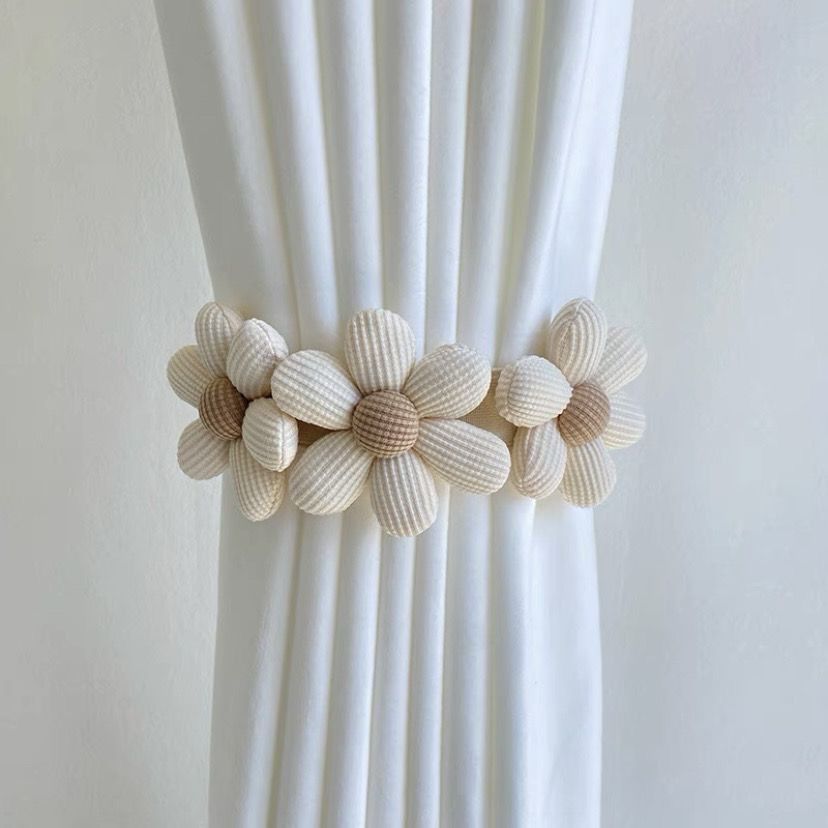 Flower Drapes Curtain Tiebacks Handwoven Fabric