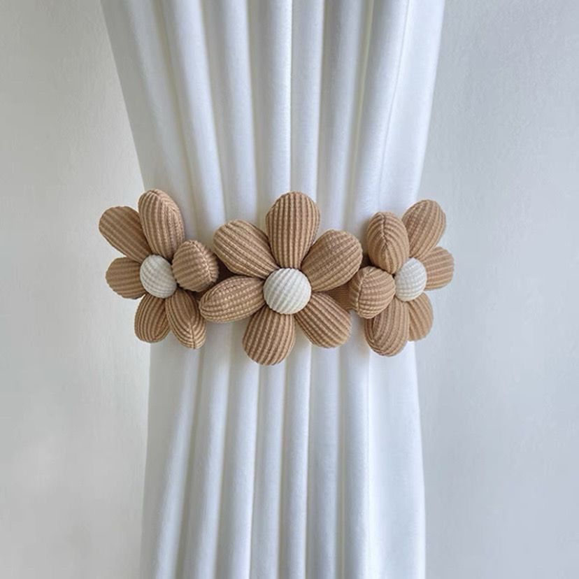 Flower Drapes Curtain Tiebacks Handwoven Fabric