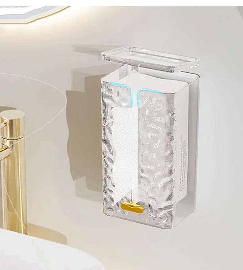 Luxury Tissue Serviette Box Wall-Mounted Acrylic Transparent Tissue Box