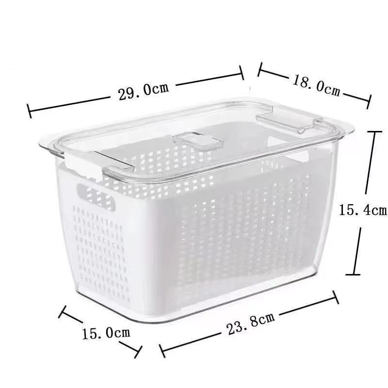 2pc set Double Layer Refrigerator Fridge Pantry Storage Box