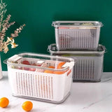 2pc set Double Layer Refrigerator Fridge Pantry Storage Box