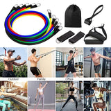 11pcs Elastic Exercise Resistance Bands