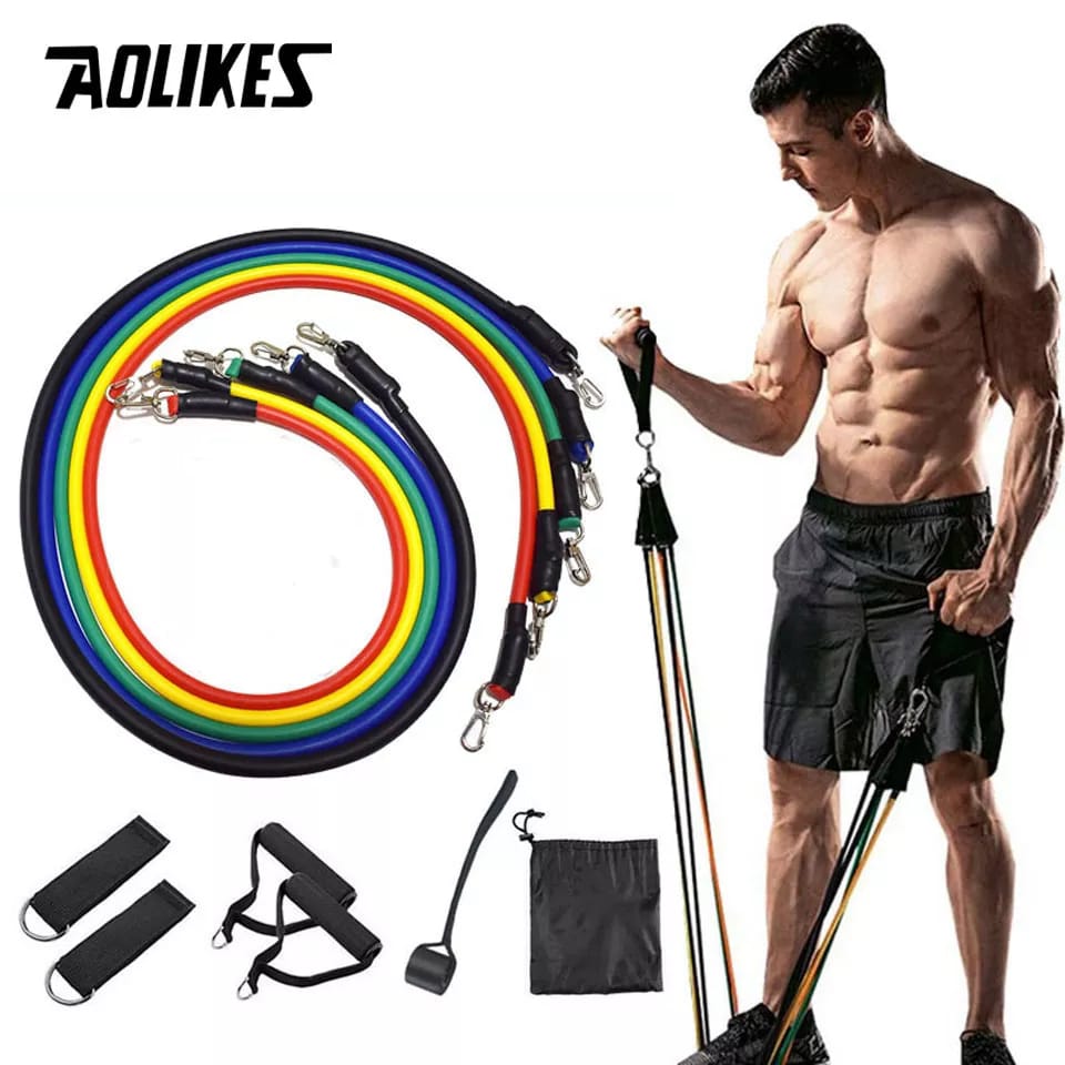 11pcs Elastic Exercise Resistance Bands