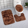 3 in 1 Fluffy Soft Microfiber Bathroom Rugs  Bath Toilet Mats