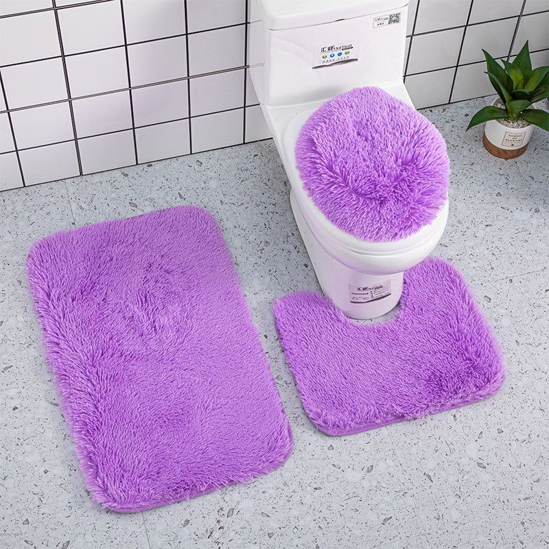 3 in 1 Fluffy Soft Microfiber Bathroom Rugs  Bath Toilet Mats