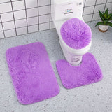 3 in 1 Fluffy Soft Microfiber Bathroom Rugs  Bath Toilet Mats