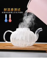 Stripped High Borosilicate glass Tea Coffee pot With Infuser