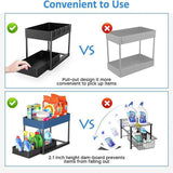 Double Sliding Under Sink Organizers and Storage 2 Tier Bathroom Storage and Organization Storage Shelf