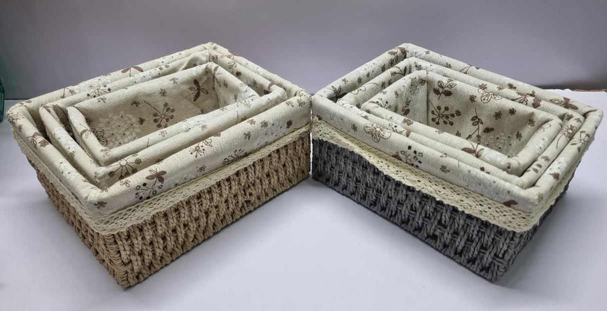 3pcs Multifunctional Handmade Rattan Storage Basket