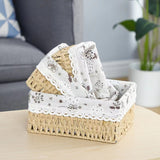 3pcs Multifunctional Handmade Rattan Storage Basket