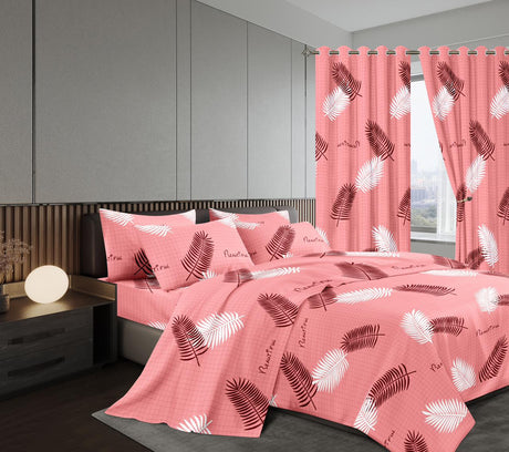 7 Pcs Duvet  with a Curtain Bedding Set