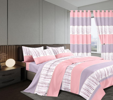 7 Pcs Duvet  with a Curtain Bedding Set