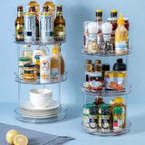 3 Tier Clear Lazy Susan Organizer, 9-Inch Rotating Lazy Susan Turntable for Cabinet Plastic Lazy Susan Spice Rack Organizer