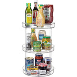 3 Tier Clear Lazy Susan Organizer, 9-Inch Rotating Lazy Susan Turntable for Cabinet Plastic Lazy Susan Spice Rack Organizer