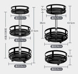 2 Tier Rotating Seasoning Organizer Metal Lazy Susan Spice Rack