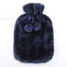 Cosy Faux Fur Pom Pom Hot Water Bottle - 2 Litre