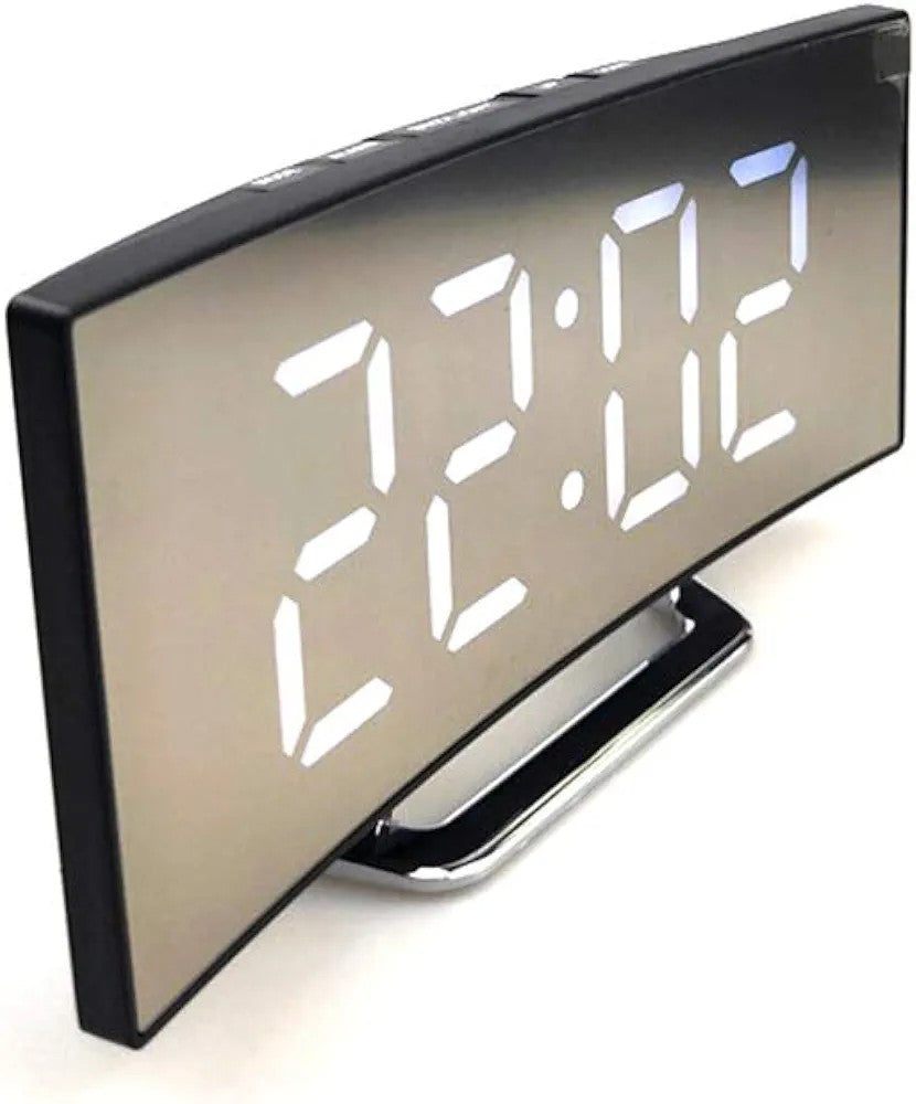 Digital Alarm Clock Bedside, LED Bedside Clock with 7" Curved Screen