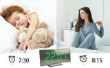 Digital Alarm Clock Bedside, LED Bedside Clock with 7" Curved Screen