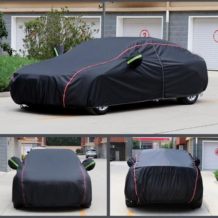 Universal Black Car Cover with fleece on the inside part &amp; Has Reflector on the sides