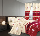 7 Piece Cotton/Woolen Duvet With Matching Curtain Set